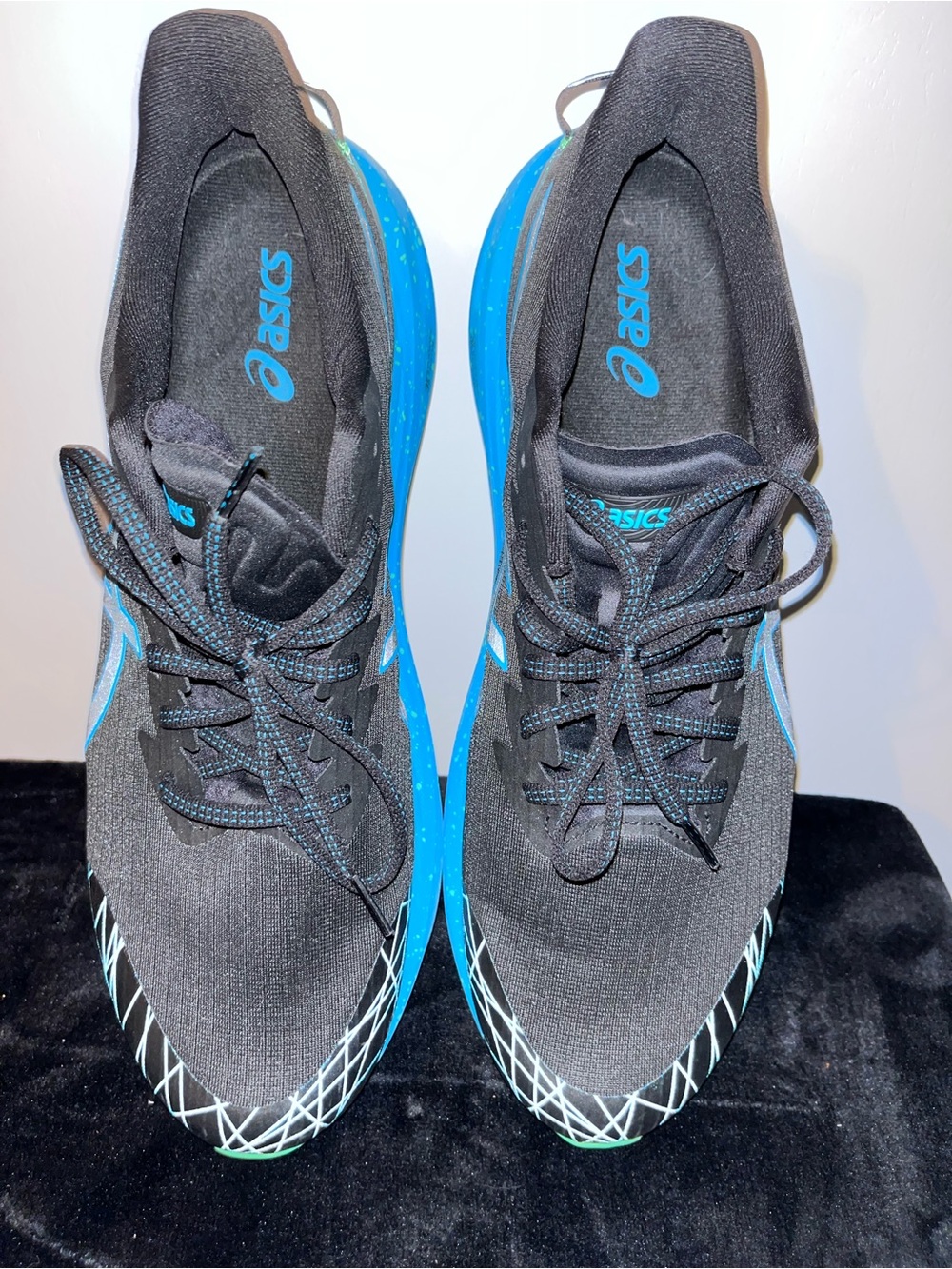 ASICS Black and Blue Athletic Running Shoes